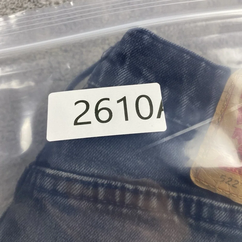 Levis 522‎ Tapered Leg Jeans Mens 31x29 Gray Mid Rise Distressed